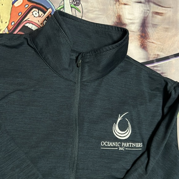 Vuori Blue 1/4 Zip Up Pullover Jacket 23" P2P XL/XXL W/ Company Logo - Picture 2 of 3